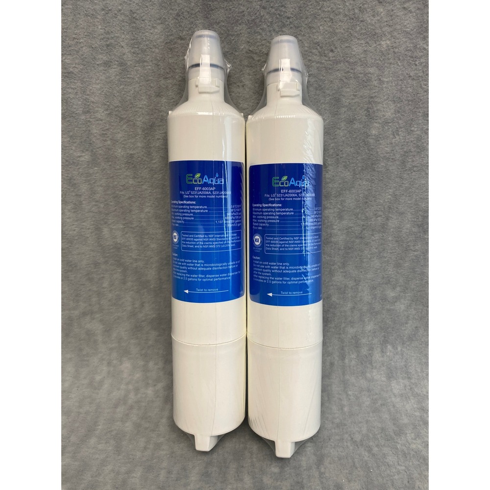 2 - EcoAqua EFF-6003AP Water Filter Replacement for LG 5231JA2006A 5231JA2006B